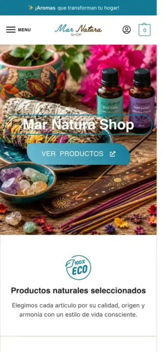 Web de Mar Natura Shop en el móvil
