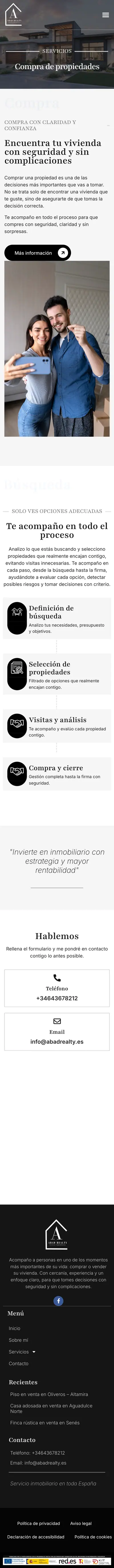 Abad Realty · Compra de propiedades · Móvil