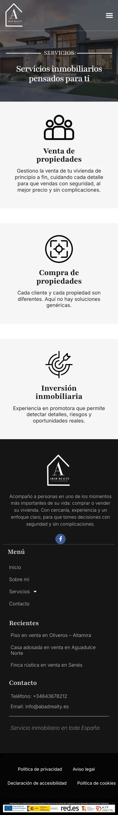 Abad Realty · Servicios · Móvil