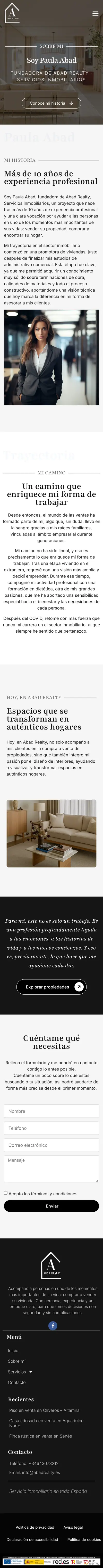 Abad Realty · Sobre mí · Móvil