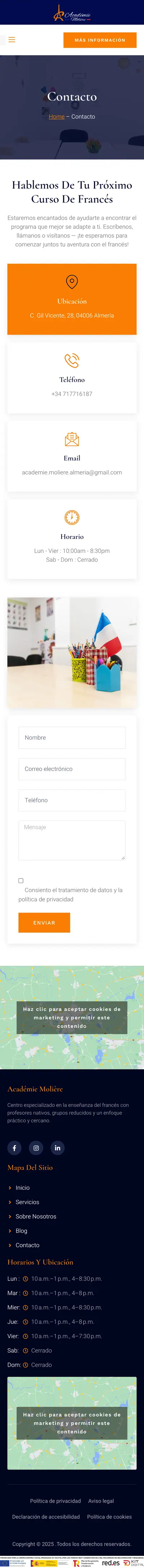 Académie Molière · Contacto · Móvil