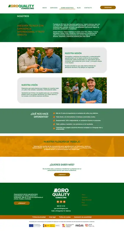 AgroQuality · Nosotros