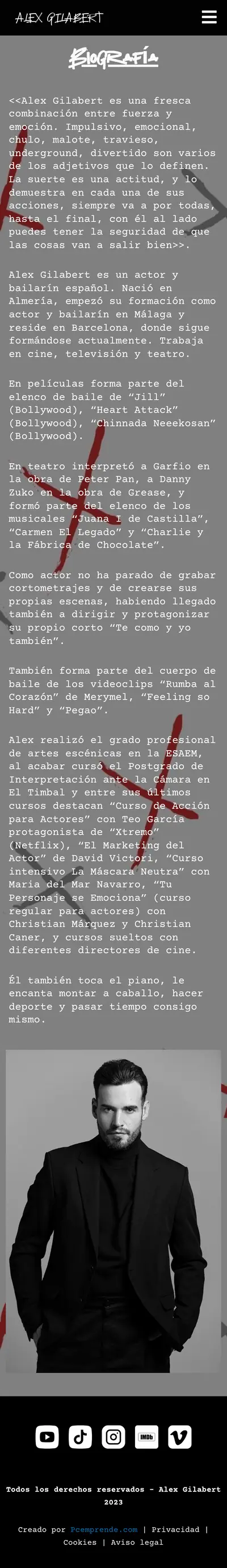 Alex Gilabert Actor · Biografía · Móvil