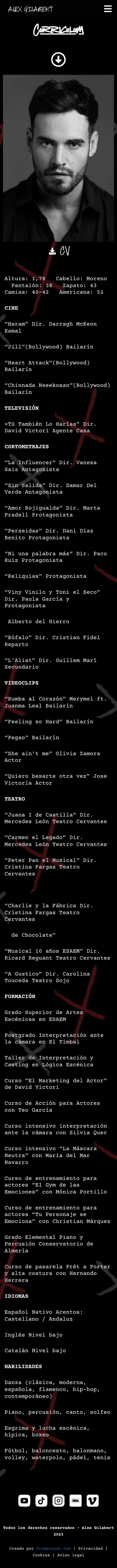 Alex Gilabert Actor · Currículum · Móvil
