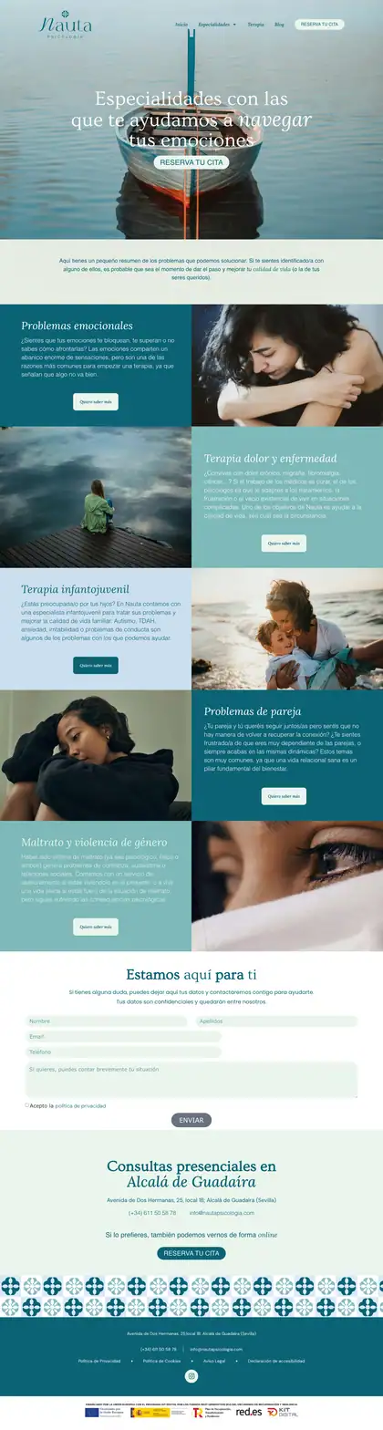 Nauta Psicología · Especialidades