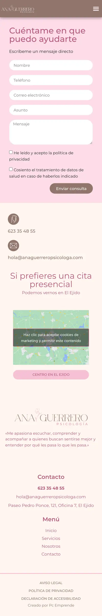 Ana Guerrero · Contacto · Móvil