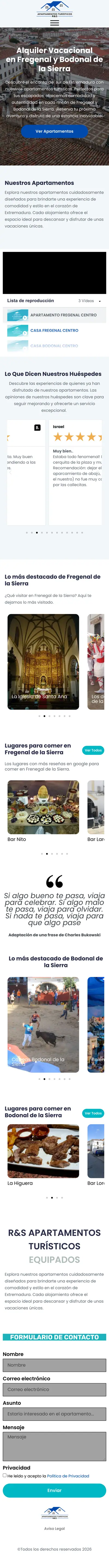 Apartamentos Turísticos R&S · Inicio en el móvil