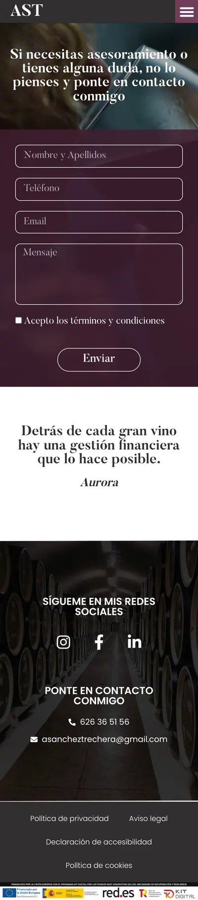 AST Consulting · Contacto · Móvil
