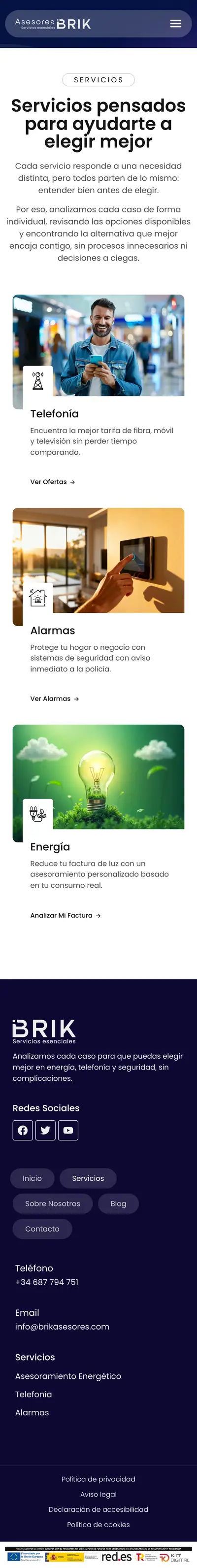 BRIK Asesores · Servicios · Móvil