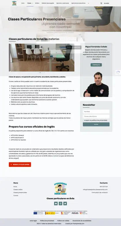 Clases Particulares en Ávila · Clases particulares presenciales