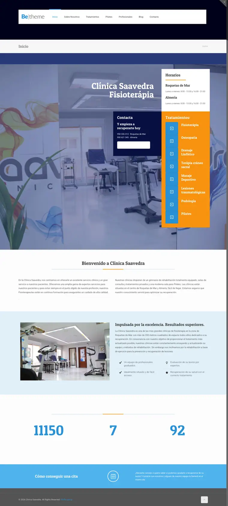 Clínica de Fisioterapia Saavedra antes del rediseño