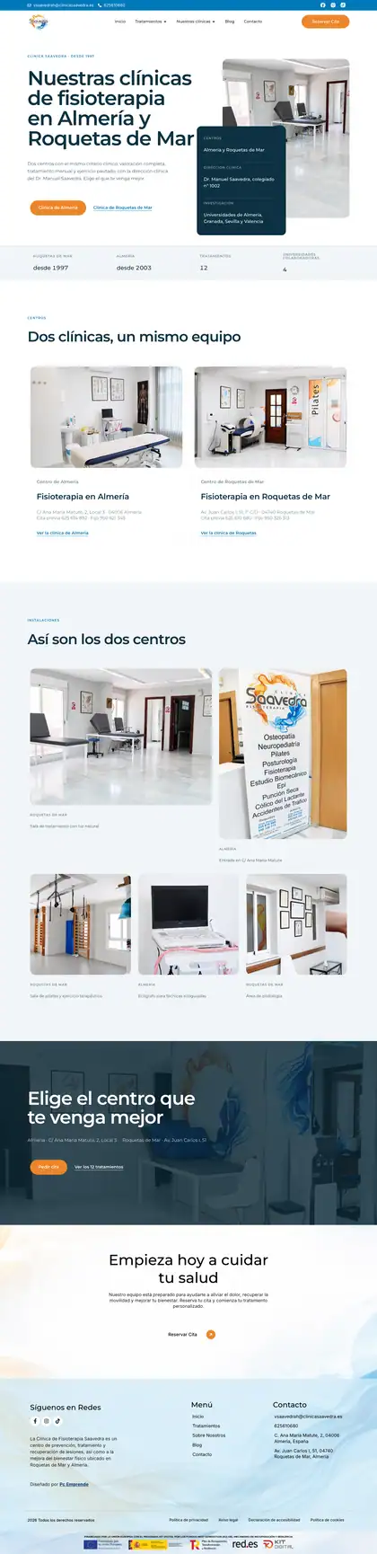 Clínica de Fisioterapia Saavedra · Nuestras clínicas