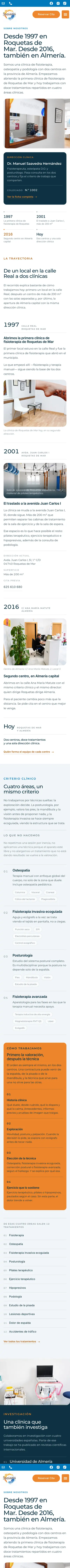 Clínica de Fisioterapia Saavedra · Sobre nosotros · Móvil