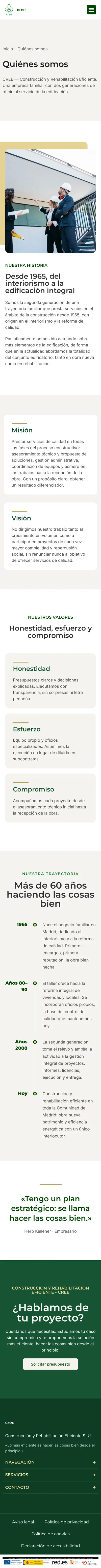 CREE · Quiénes somos · Móvil