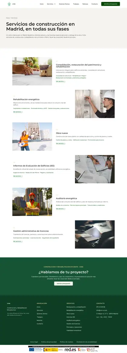 CREE · Servicios
