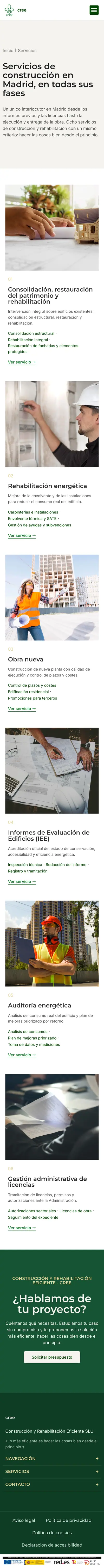 CREE · Servicios · Móvil