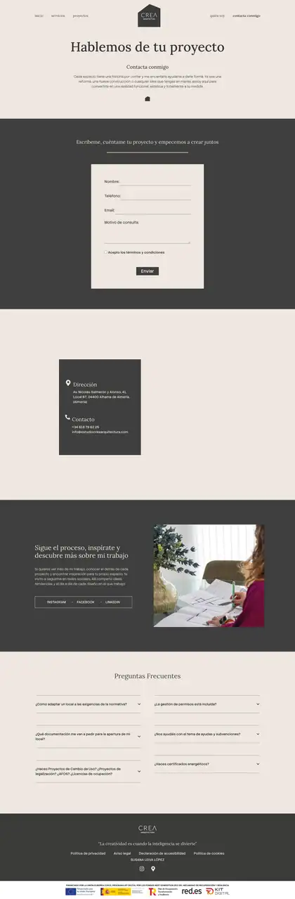 Estudio Crea Arquitectura · Contacta Conmigo