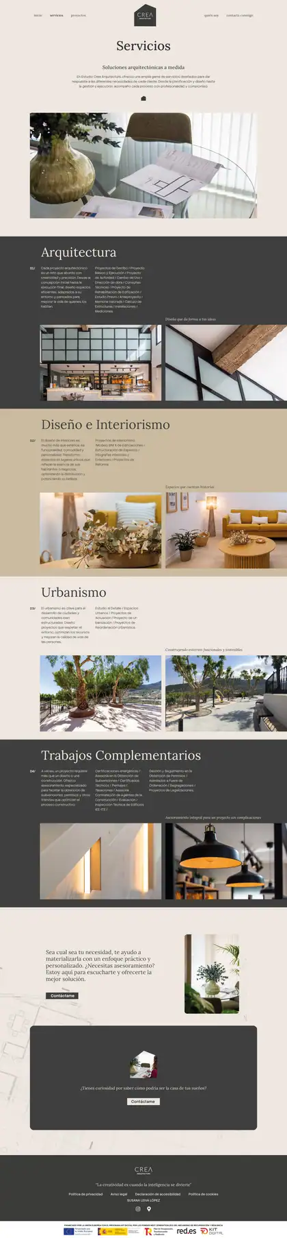 Estudio Crea Arquitectura · Servicios