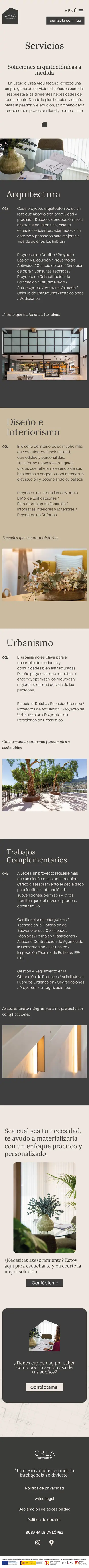 Estudio Crea Arquitectura · Servicios · Móvil