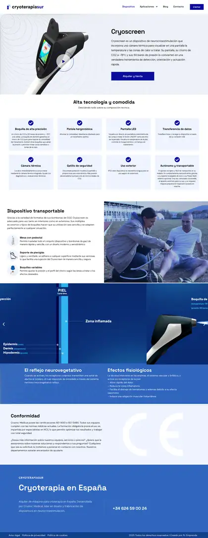 Cryoterapiasur · Dispositivo