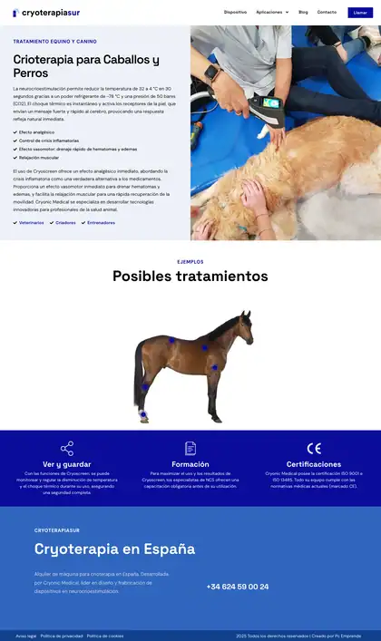 Cryoterapiasur · Equinos y caninos