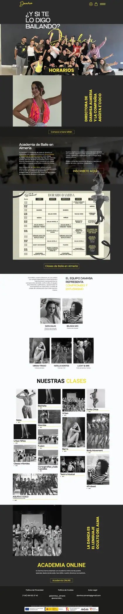 Damhsa · Inicio