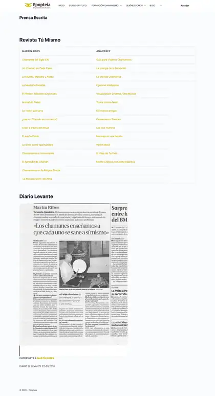 Epopteia · Prensa escrita (antes)
