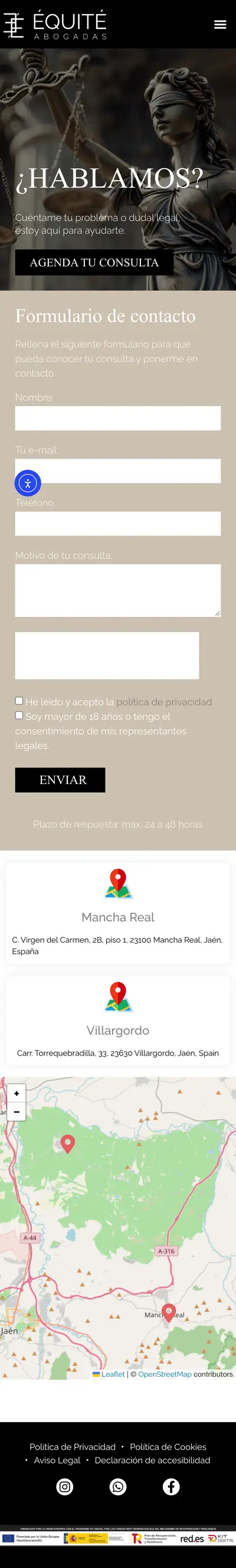 Équité Abogadas · Contacto · Móvil