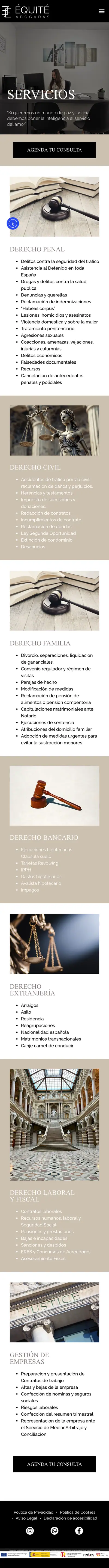 Équité Abogadas · Servicios · Móvil