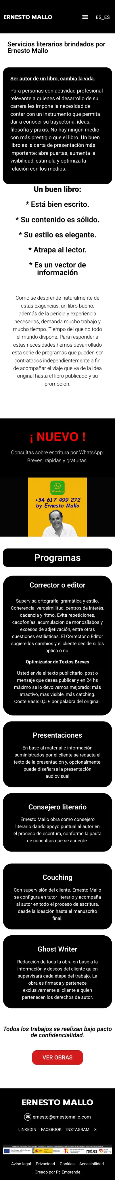Ernesto Mallo · Servicios · Móvil