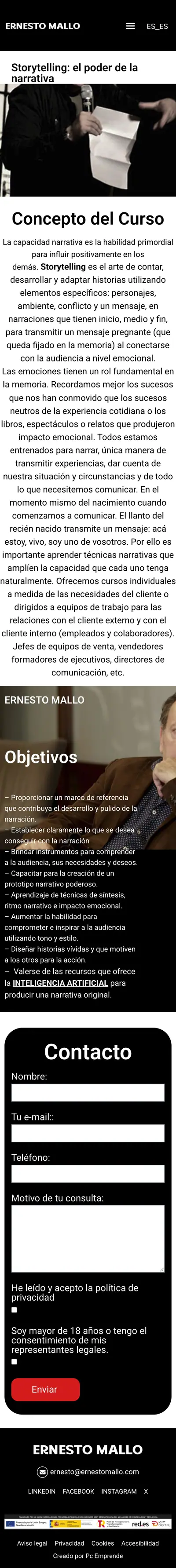 Ernesto Mallo · Storytelling · Móvil
