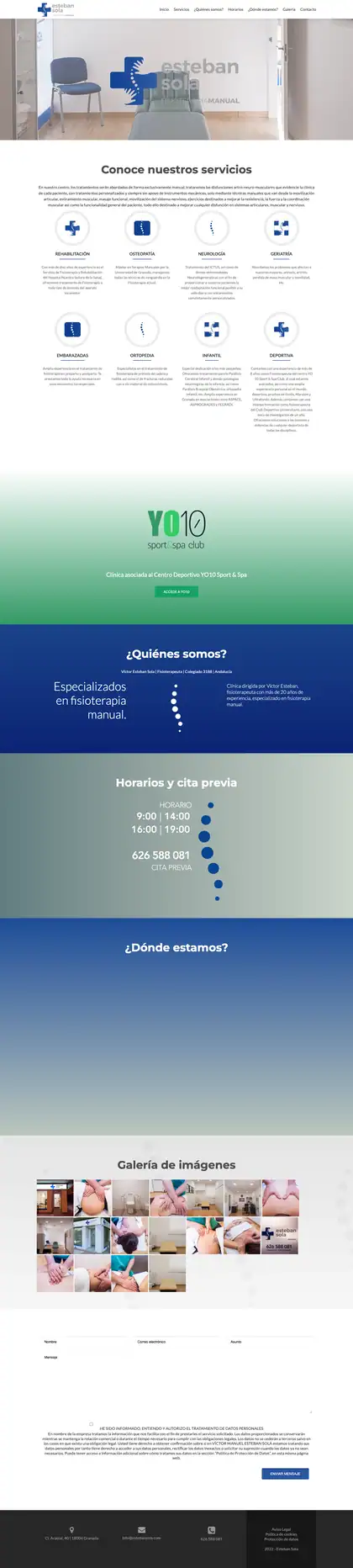 Esteban Sola · Inicio (página única) (antes)
