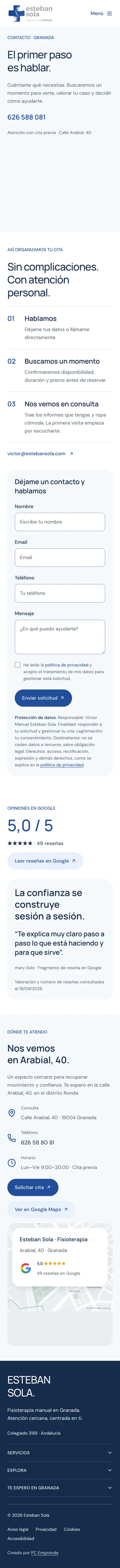 Esteban Sola · Contacto · Móvil