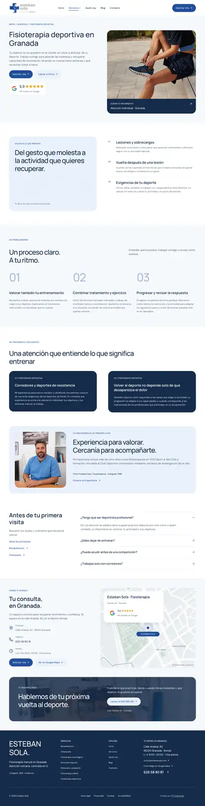 Esteban Sola · Fisioterapia deportiva
