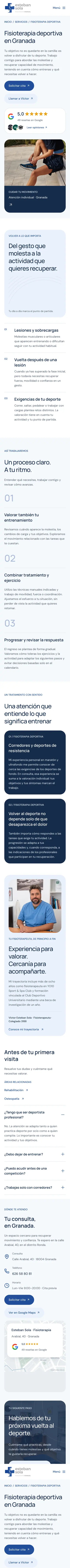 Esteban Sola · Fisioterapia deportiva · Móvil