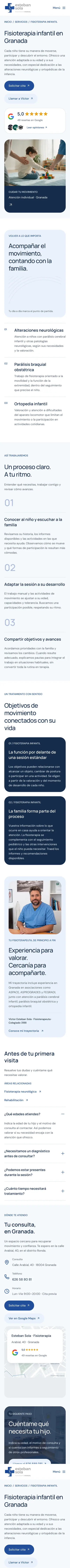 Esteban Sola · Fisioterapia infantil · Móvil