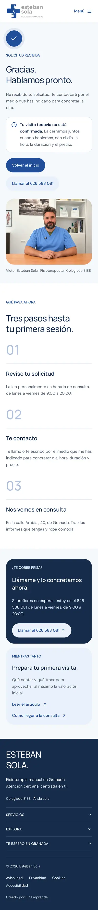Esteban Sola · Gracias · Móvil