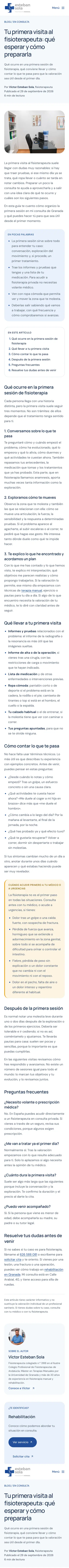 Esteban Sola · Artículo · Primera visita · Móvil