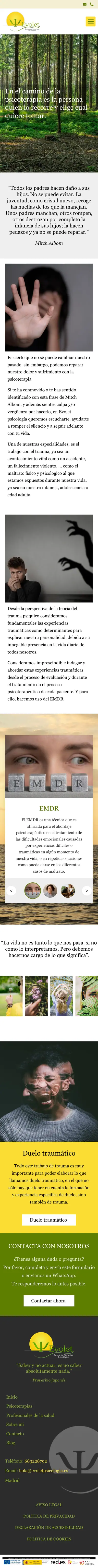 Evolet Psicología · Psicoterapia Trauma · Móvil