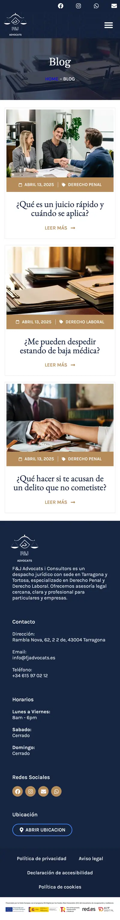 F&J Advocats i Consultors · Blog · Móvil
