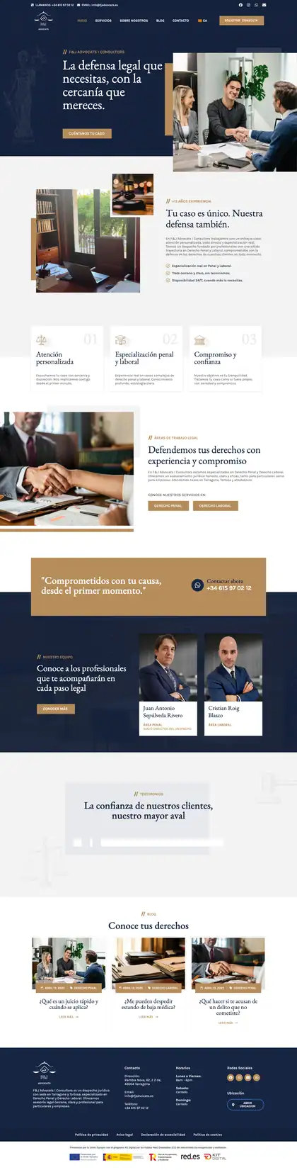 F&J Advocats i Consultors · Inicio