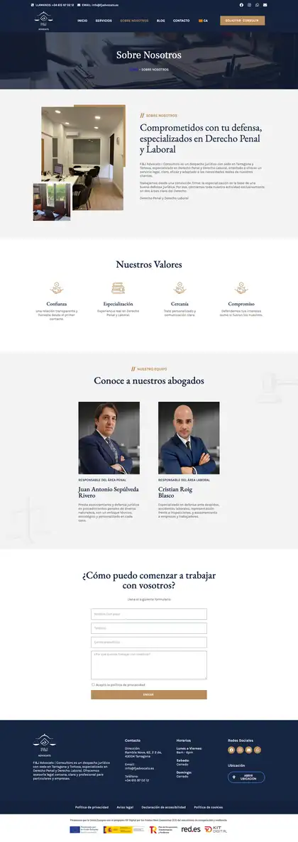 F&J Advocats i Consultors · Sobre Nosotros