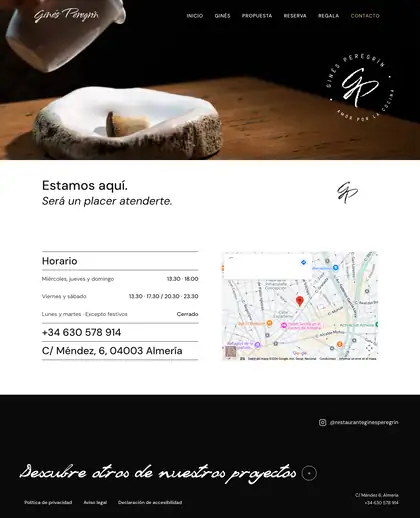 Restaurante Ginés Peregrín · Contacto