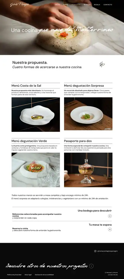 Restaurante Ginés Peregrín · Propuesta