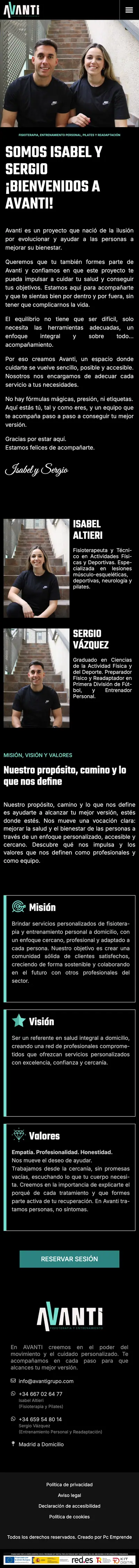 Grupo Avanti · Nosotros · Móvil