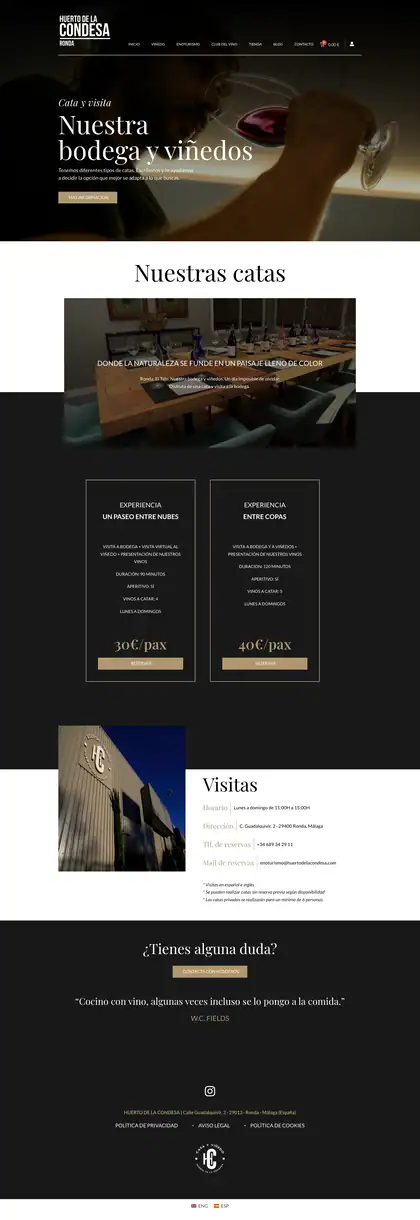 Huerto de la Condesa · Enoturismo