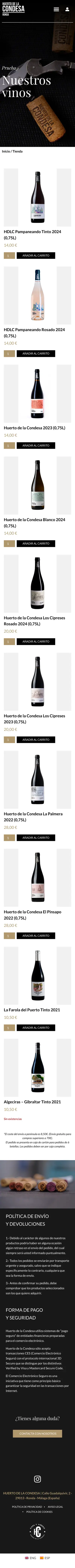 Huerto de la Condesa · Tienda · Móvil