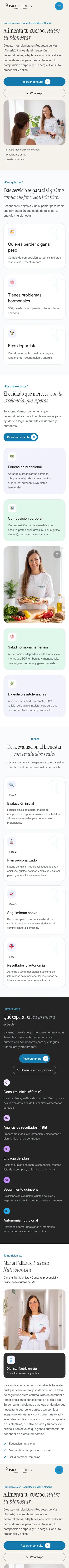 Israel López Fisioterapia · Nutrición · Móvil