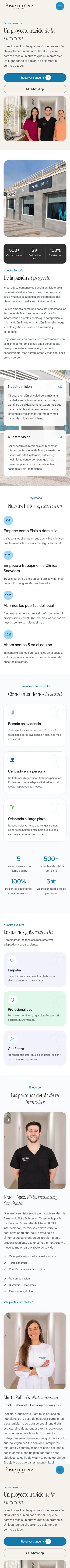 Israel López Fisioterapia · Sobre nosotros · Móvil
