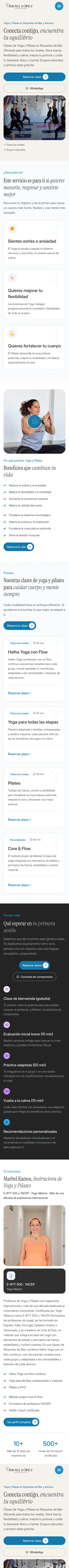 Israel López Fisioterapia · Yoga y Pilates · Móvil